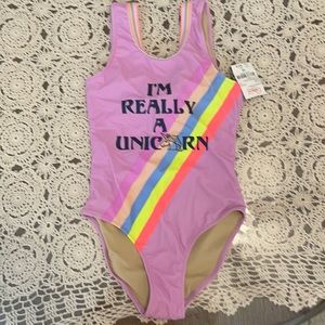 Unicorn bathing suit for girls size 12 brand new